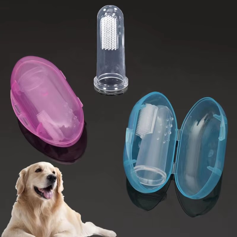 Dog Muzzle Silicone - Soft Silicone Pet Finger Toothbrush for