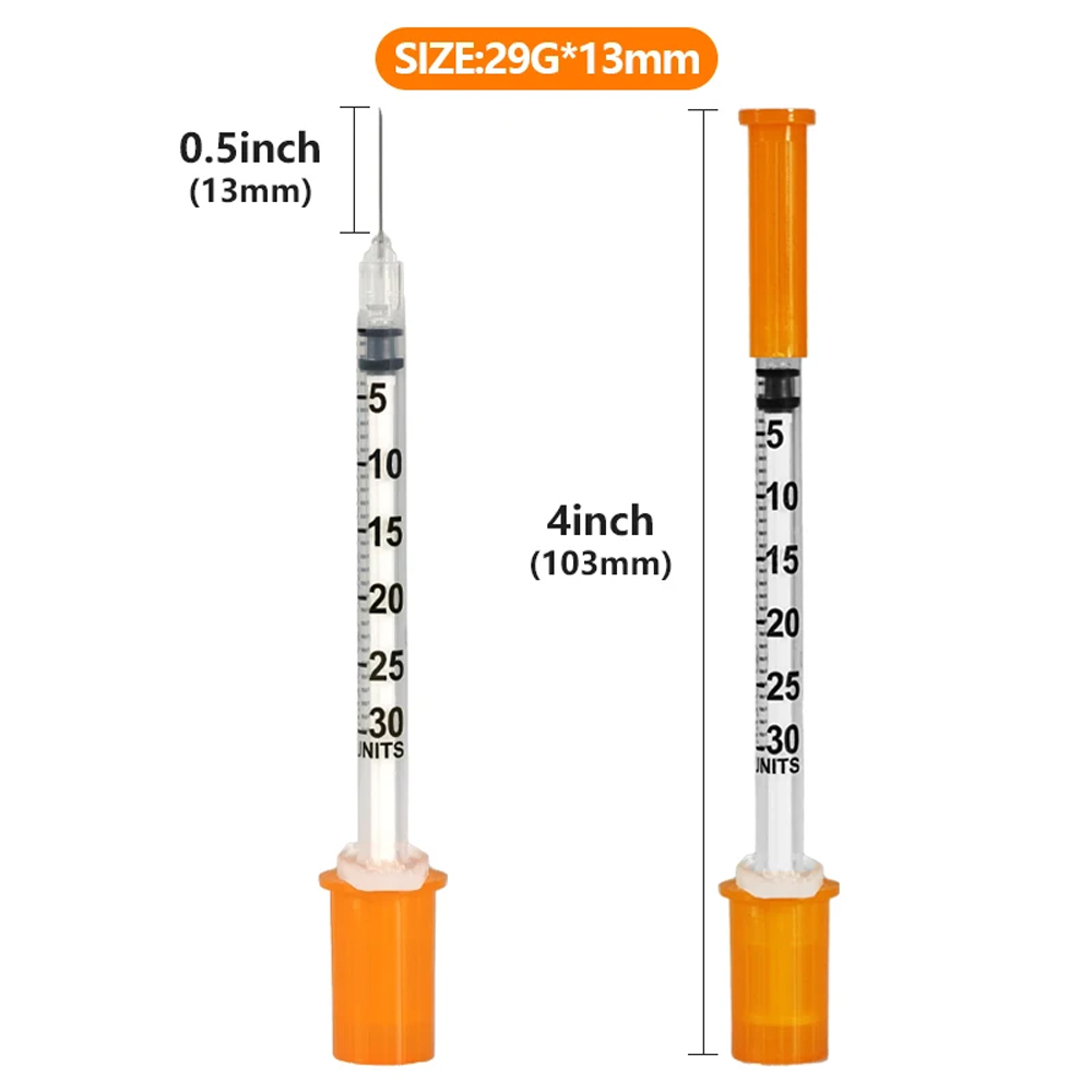 100Pcs 0.3ml 29G 13mm Insulin  - огляд і ціна Pet Supplies Vet Clinic